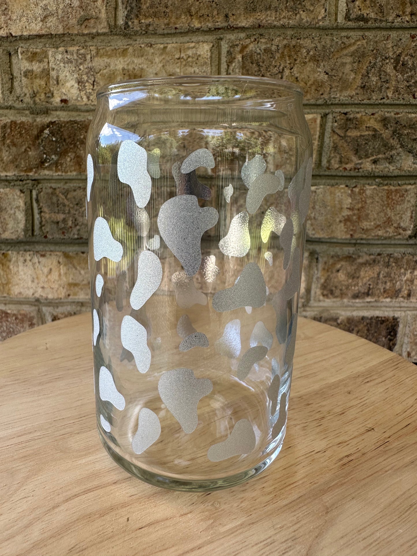 Cow Print- Silver Glitter