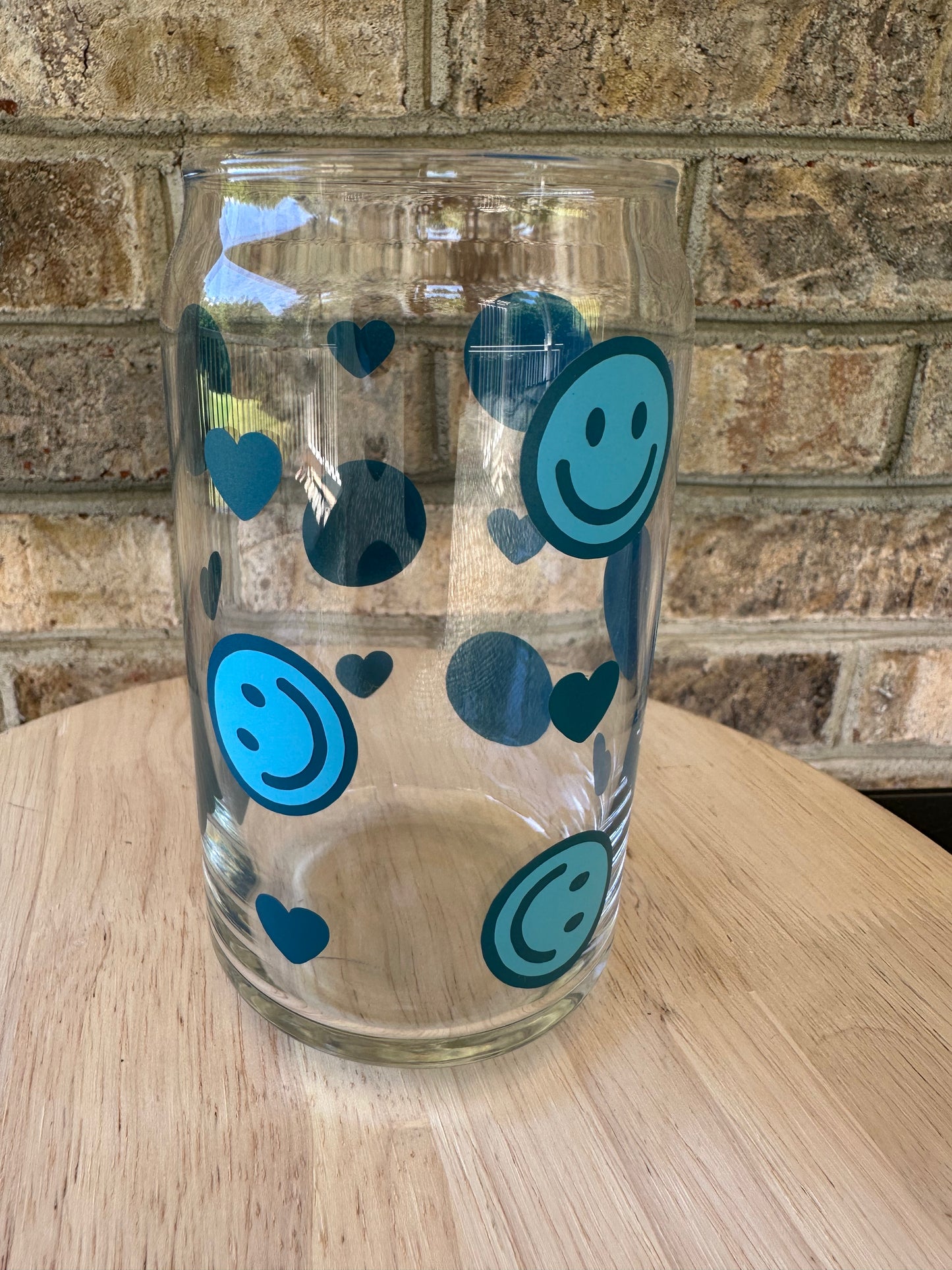 Smiley Faces & Hearts- Light Blue & Dark Blue
