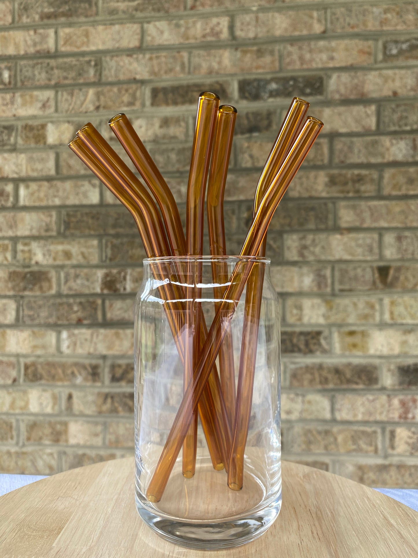 Glass Straw- Orange/Yellow