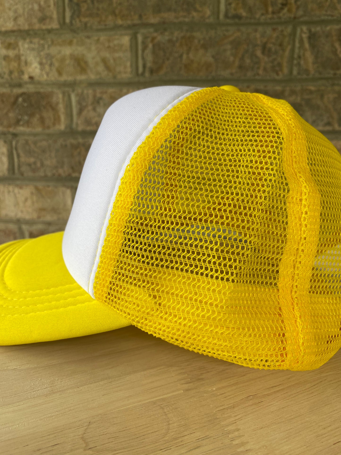 Trucker Hat Smiley (Stitched)-Yellow