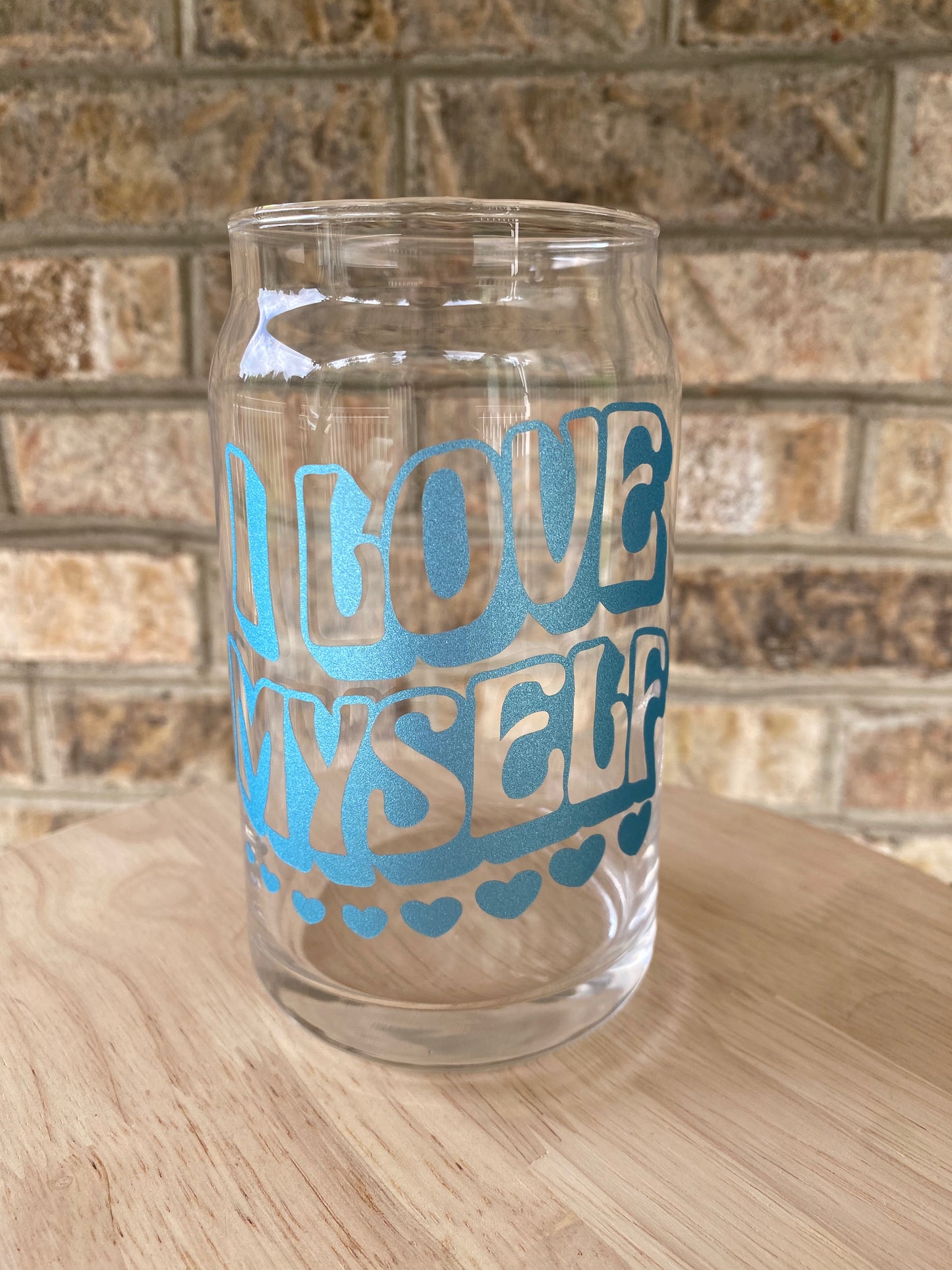 I Love Myself-Glittery Carolina Blue