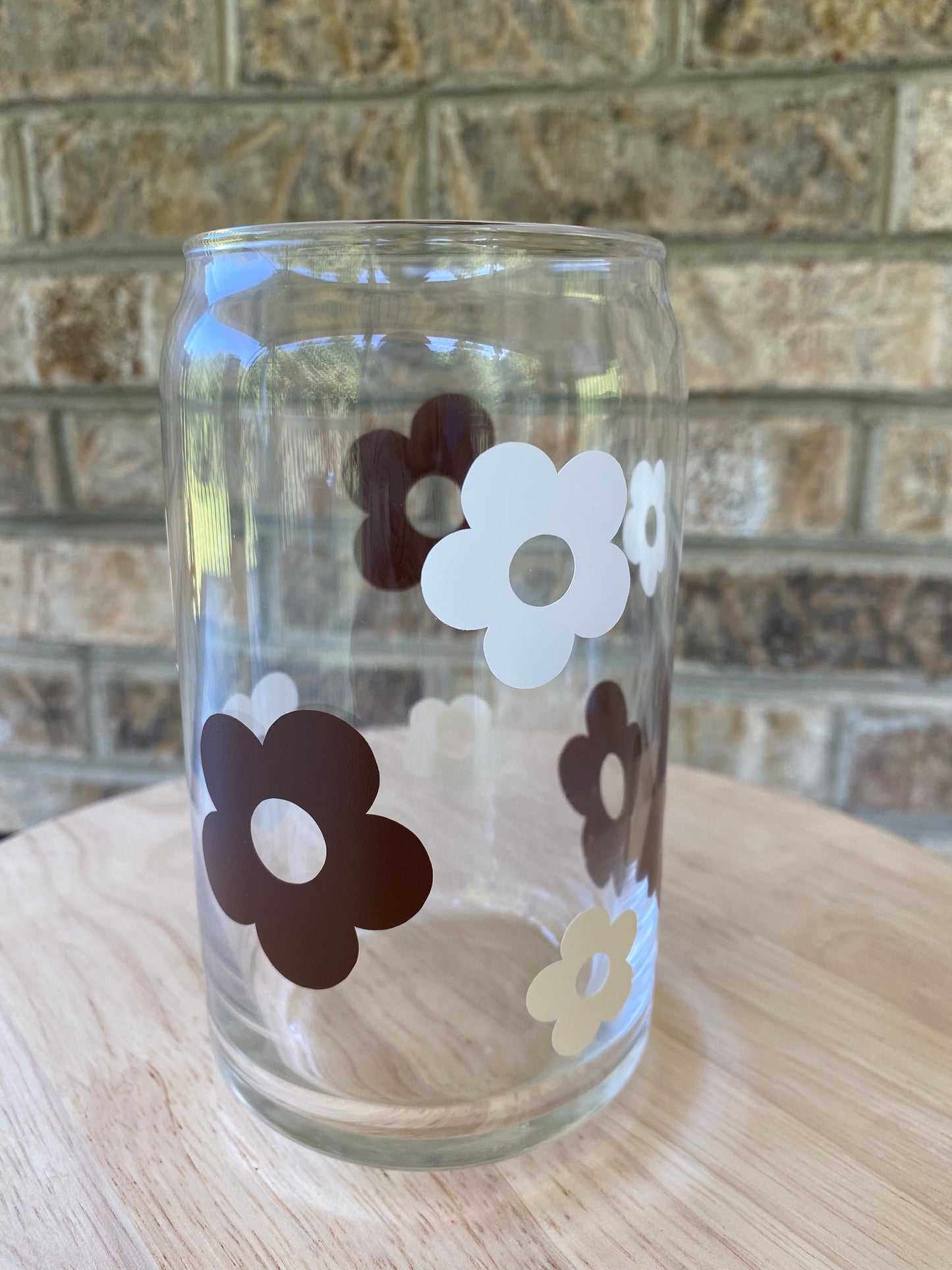 Retro Flowers-White, Brown, & Cream