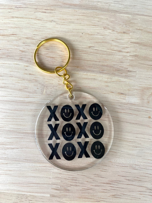 Resin Keychain- XOXO Black