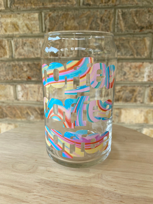 Coffee x3- Rainbow Water Marble