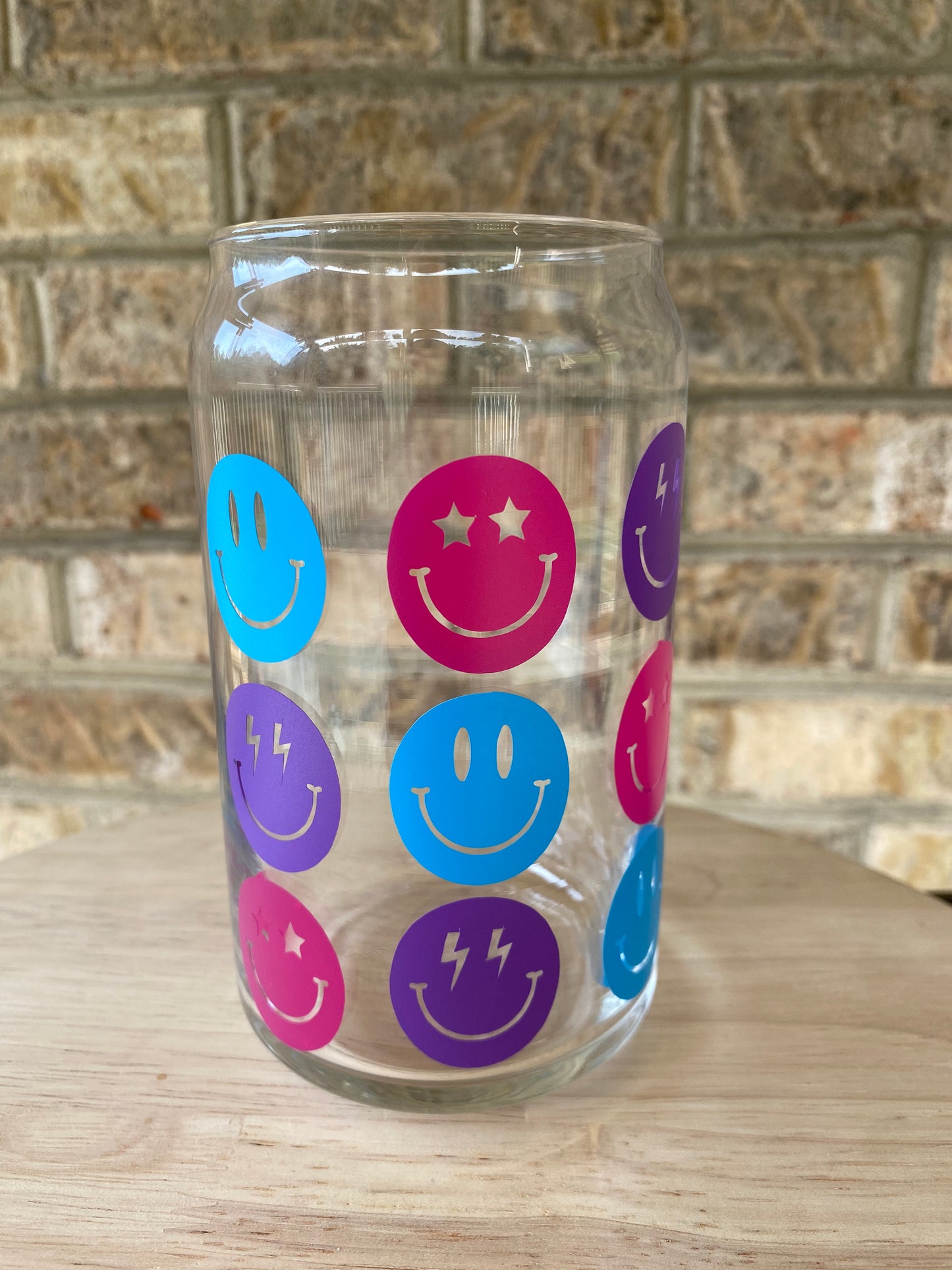 Smiley 3x3- Blue, Hot Pink, Purple