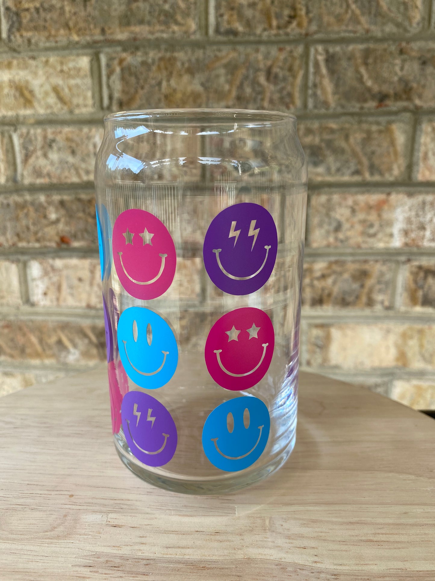 Smiley 3x3- Blue, Hot Pink, Purple